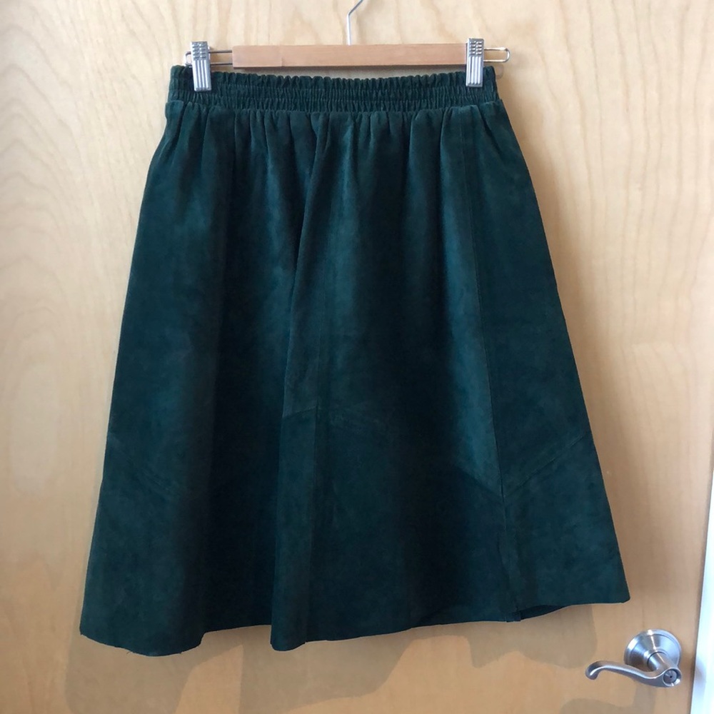 Vintage Green Suede Skirt